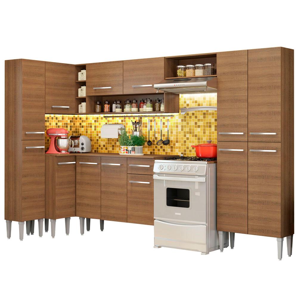 Cocina Integral Completa Emilly Love Madesa 01 Marrón 385 cm