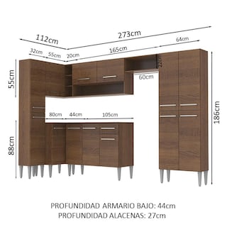 Foto 3 | Cocina Integral Completa Emilly Love Madesa 01 Marrón 385 cm