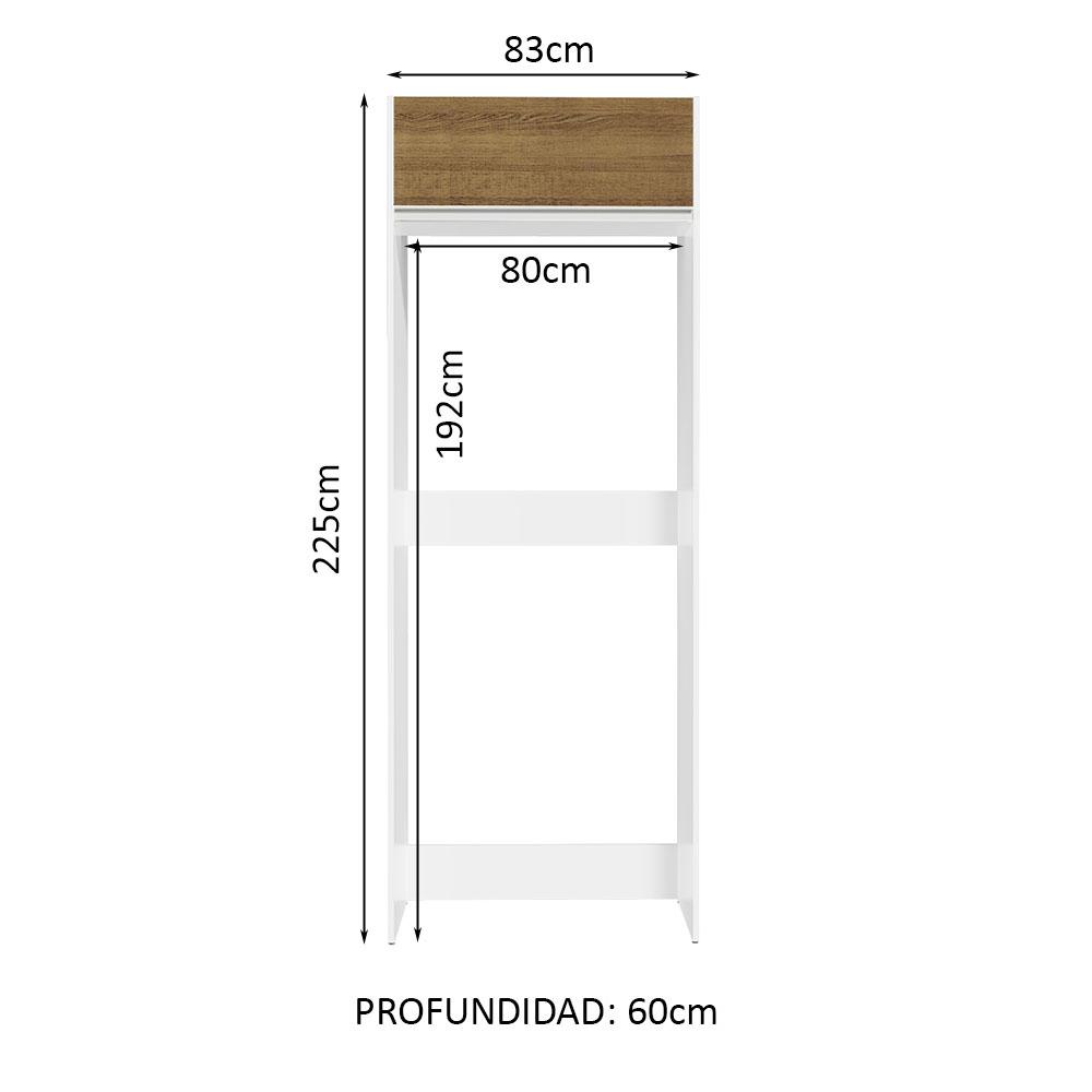 Foto 4 pulgar | Porta Refrigerador Madesa G270809BGL color Blanco y Marrón Glamy 1 Puerta Abatible