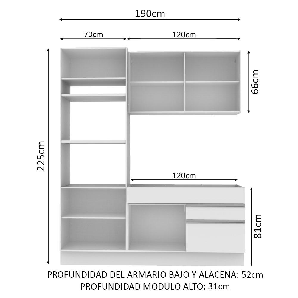 Foto 4 pulgar | Cocina Compacta Madesa Livia Blanca