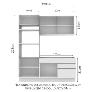 Foto 3 | Cocina Compacta Madesa Livia Blanca
