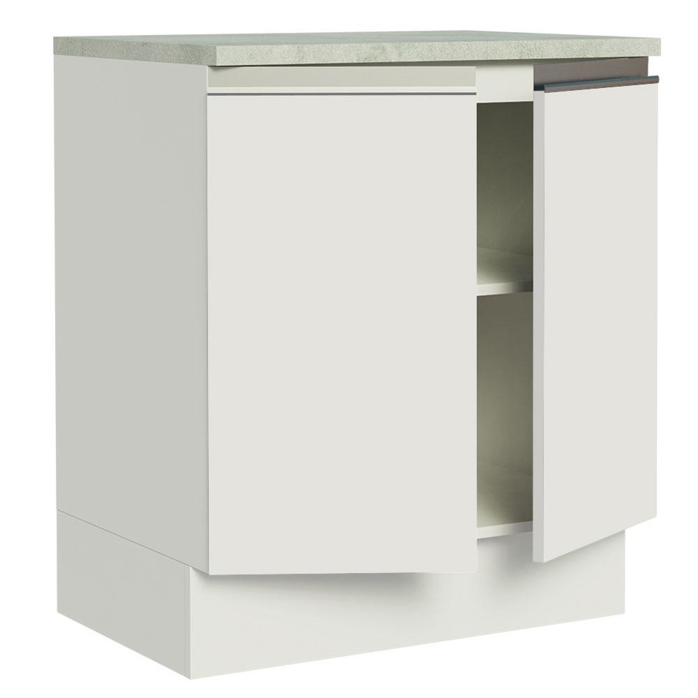 Foto 4 pulgar | Mostrador de Cocina Madesa G2470009GL color Blanco Glamy 70 CM 2 Puertas