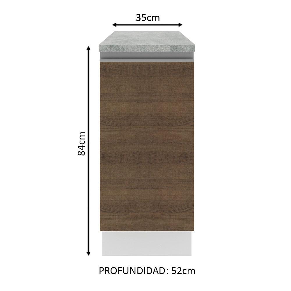 Foto 3 | Mostrador Madesa Glamy 35 cm 1 Puerta Blanco/Marrón