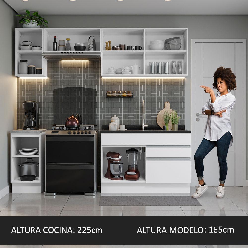 Foto 6 pulgar | Cocina Completa Madesa 240 cm Glamy Blanco