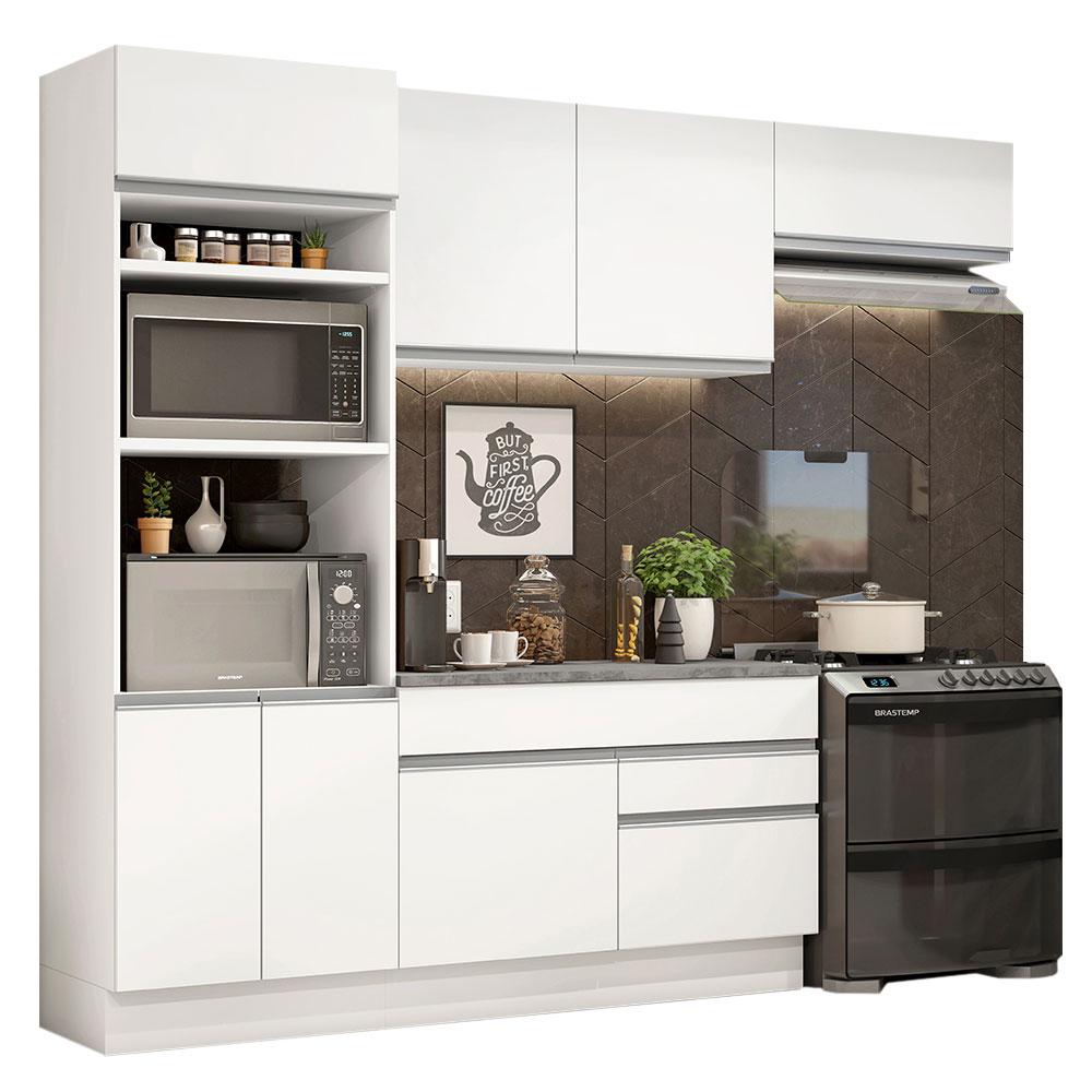 Armario De Cocina Completo 270cm Glamy Madesa 14 color Blanco