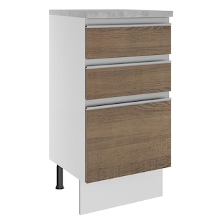 Foto 1 | Mostrador Madesa Glamy 40 cm 3 Cajones Blanco/Marrón