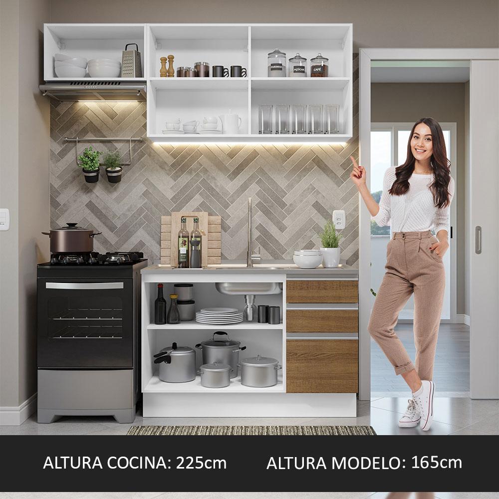 Foto 9 pulgar | Cocina Integral Compacta 180 cm Glamy Madesa 09 Blanco/Marrón