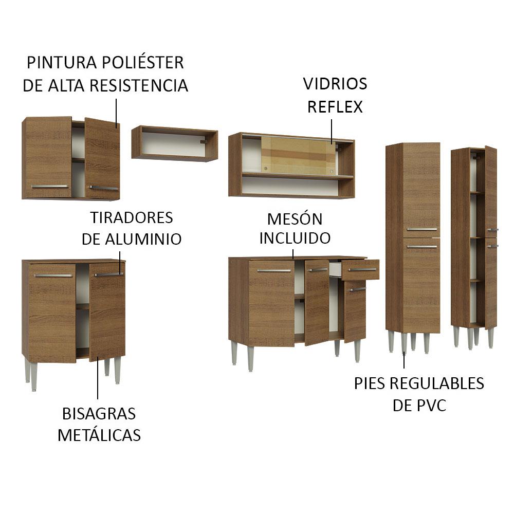 Foto 4 | Armario De Cocina Completo 293cm Emilly Madesa 03 color Marrón