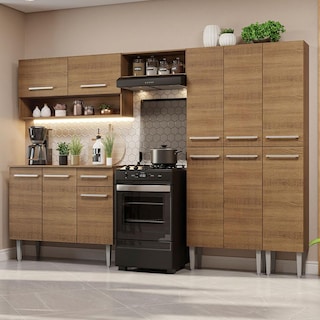 Foto 2 | Cocina Integral Completa Madesa Emilly Marrón 261 cm