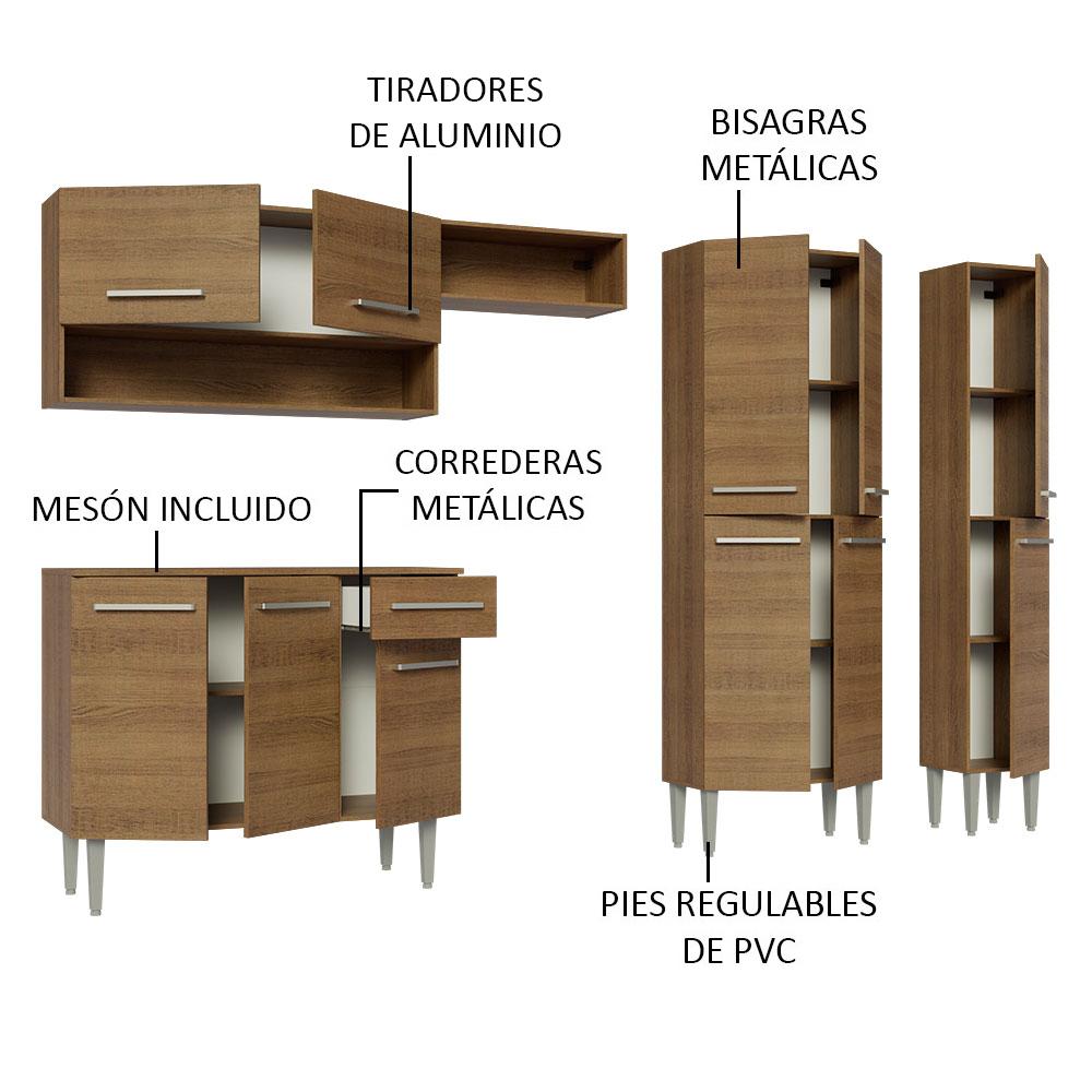 Foto 5 | Cocina Integral Completa Madesa Emilly Marrón 261 cm