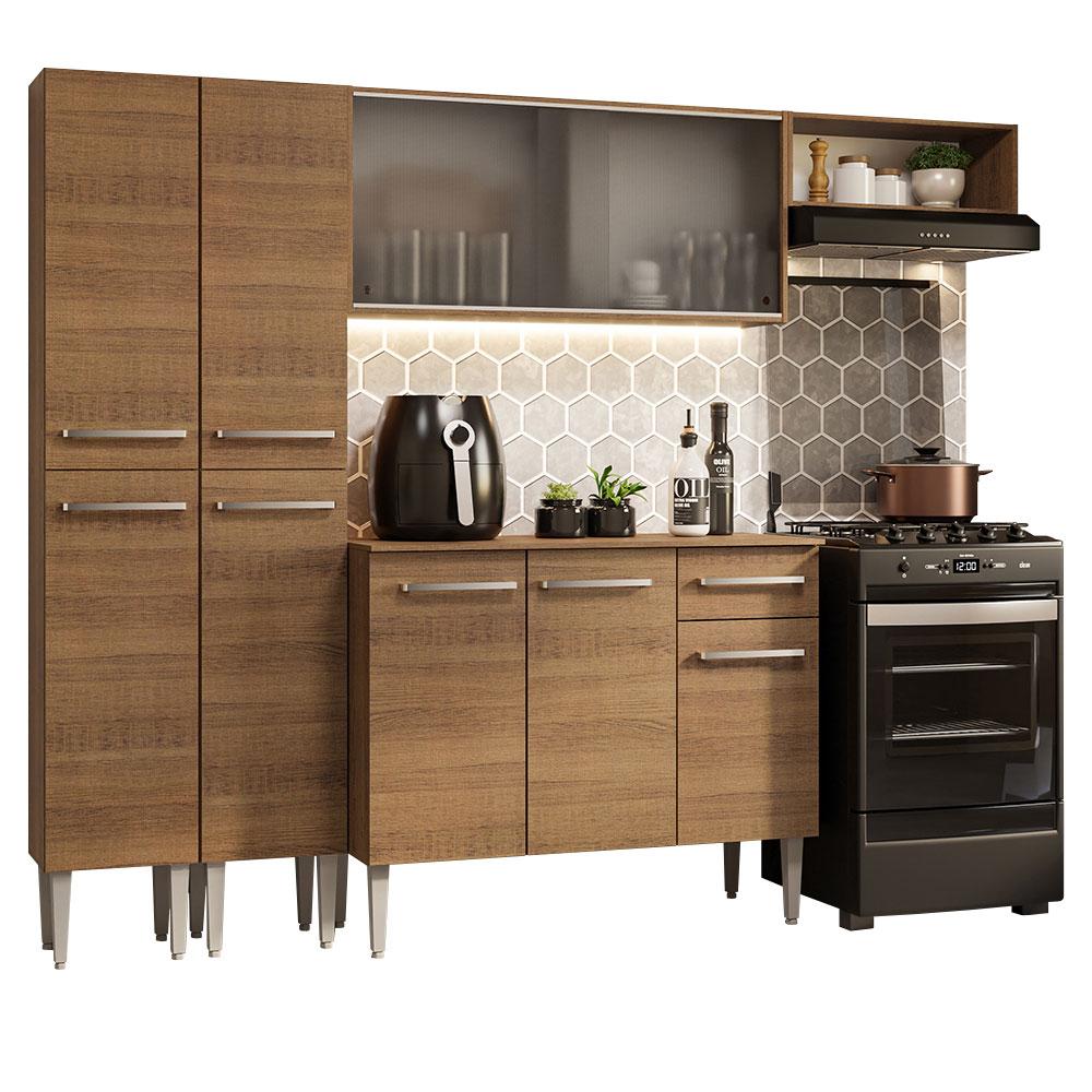 Cocina Integral Completa Madesa 08 Emilly Marrón 229 cm