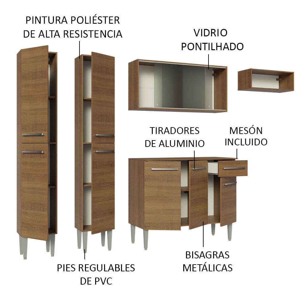 Foto 5 pulgar | Cocina Integral Completa Madesa 08 Emilly Marrón 229 cm