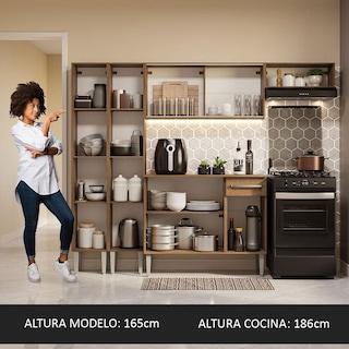 Foto 5 | Cocina Integral Completa Madesa 08 Emilly Marrón 229 cm