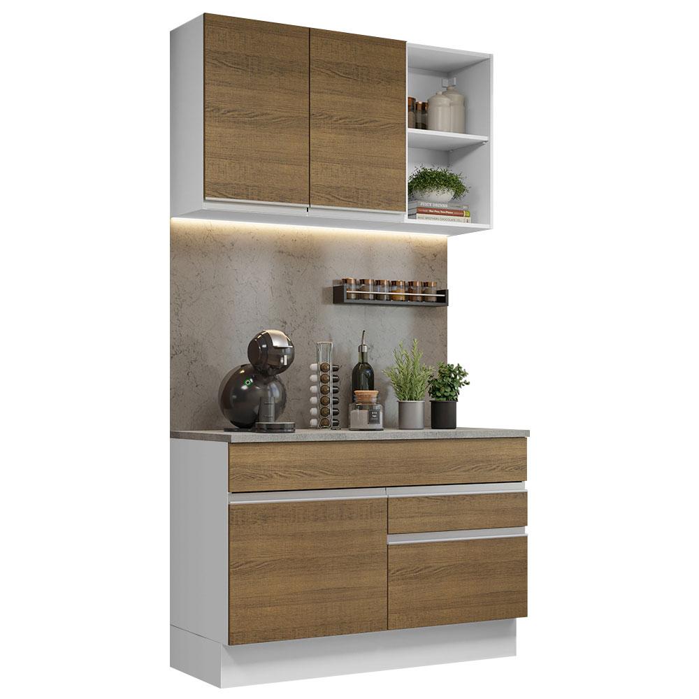 Armario de Cocina Compacto 120 cm Glamy Madesa color Blanco