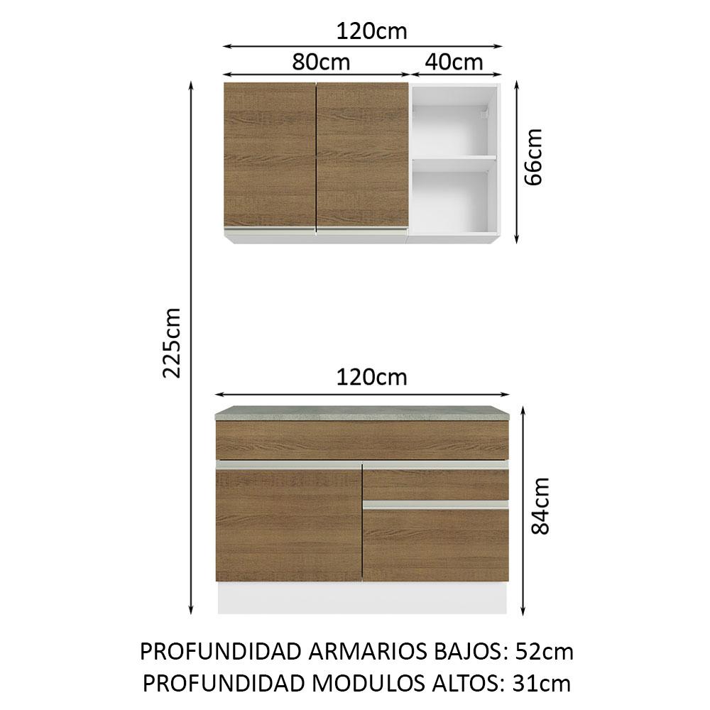 Foto 4 pulgar | Armario de Cocina Compacto 120 cm Glamy Madesa color Blanco