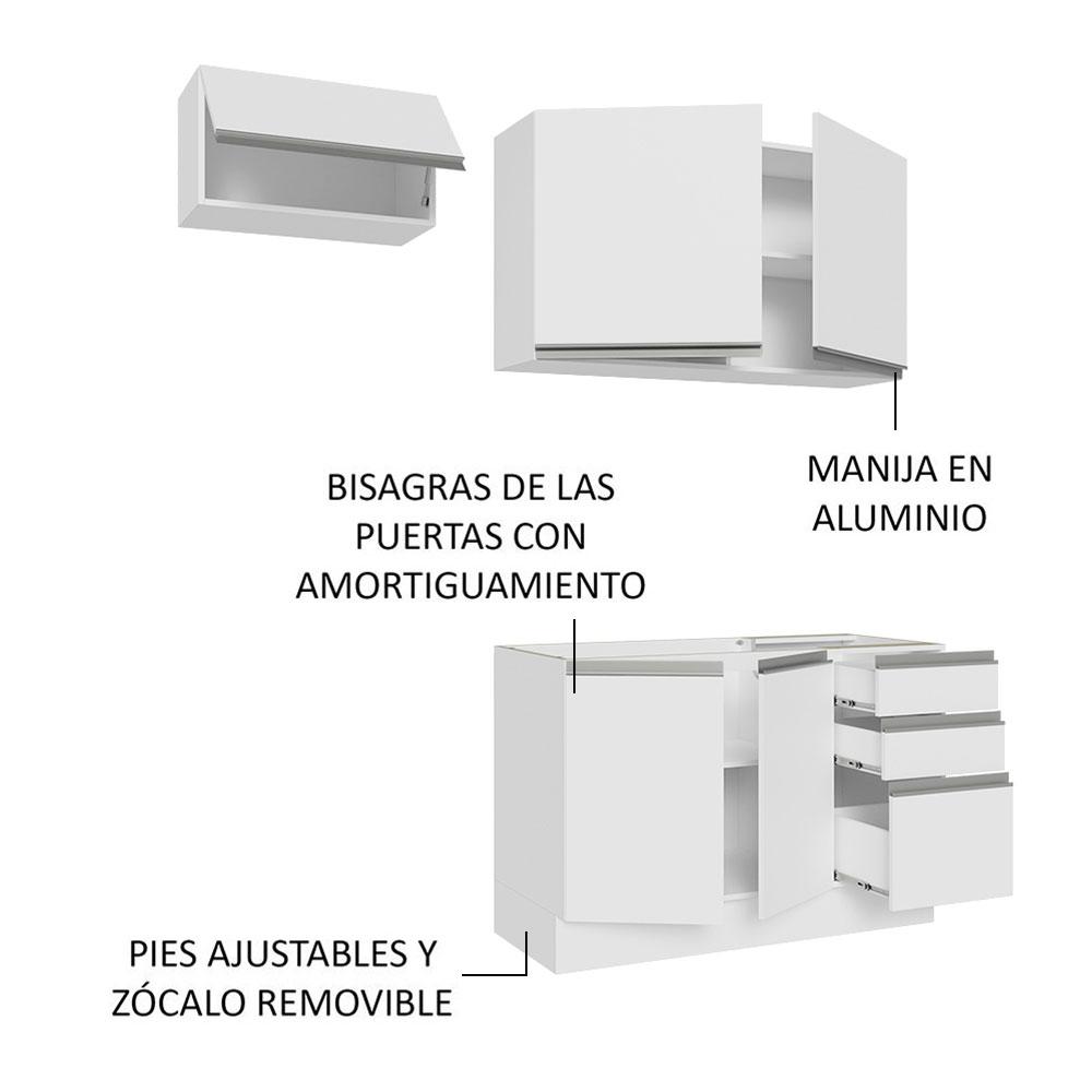 Foto 5 pulgar | Cocina Integral Compacta Madesa Glamy Blanco 180 cm