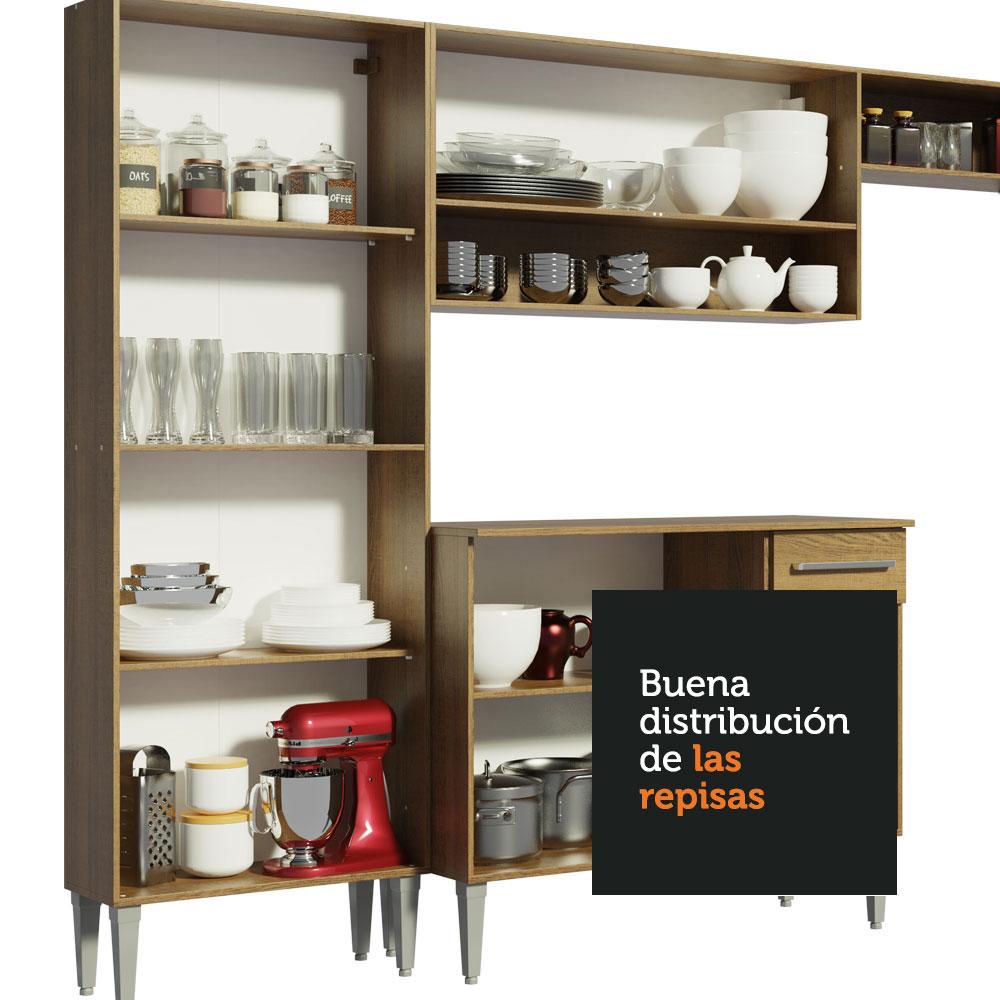 Foto 8 pulgar | Armario De Cocina Completo 325cm Emilly Madesa 04 color Marrón