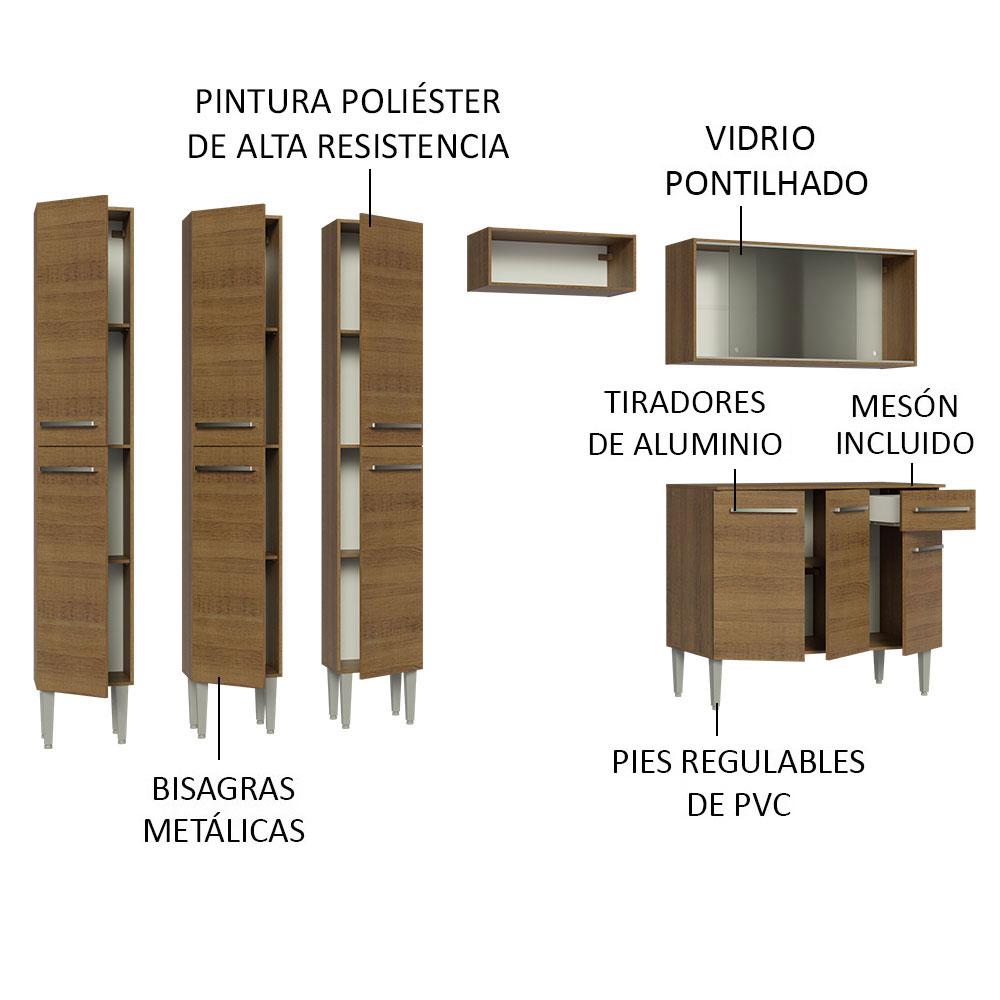 Foto 9 pulgar | Armario De Cocina Completo 261cm Emilly Madesa color Marrón