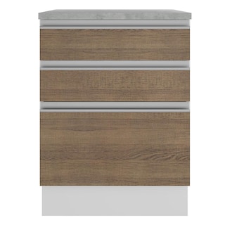 Foto 4 | Mostrador Madesa Glamy 60 cm 3 Cajones color Blanco