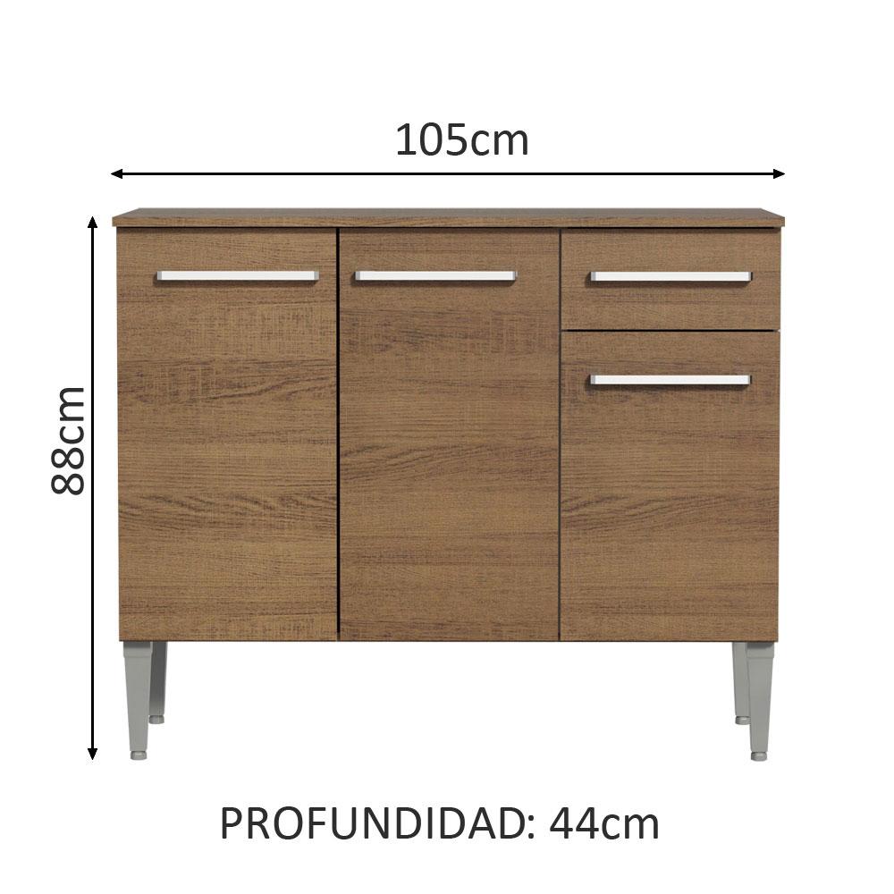 Foto 4 pulgar | Mueble Mostrador Madesa Emilly 3 Puertas Y 1 Cajón Marrón