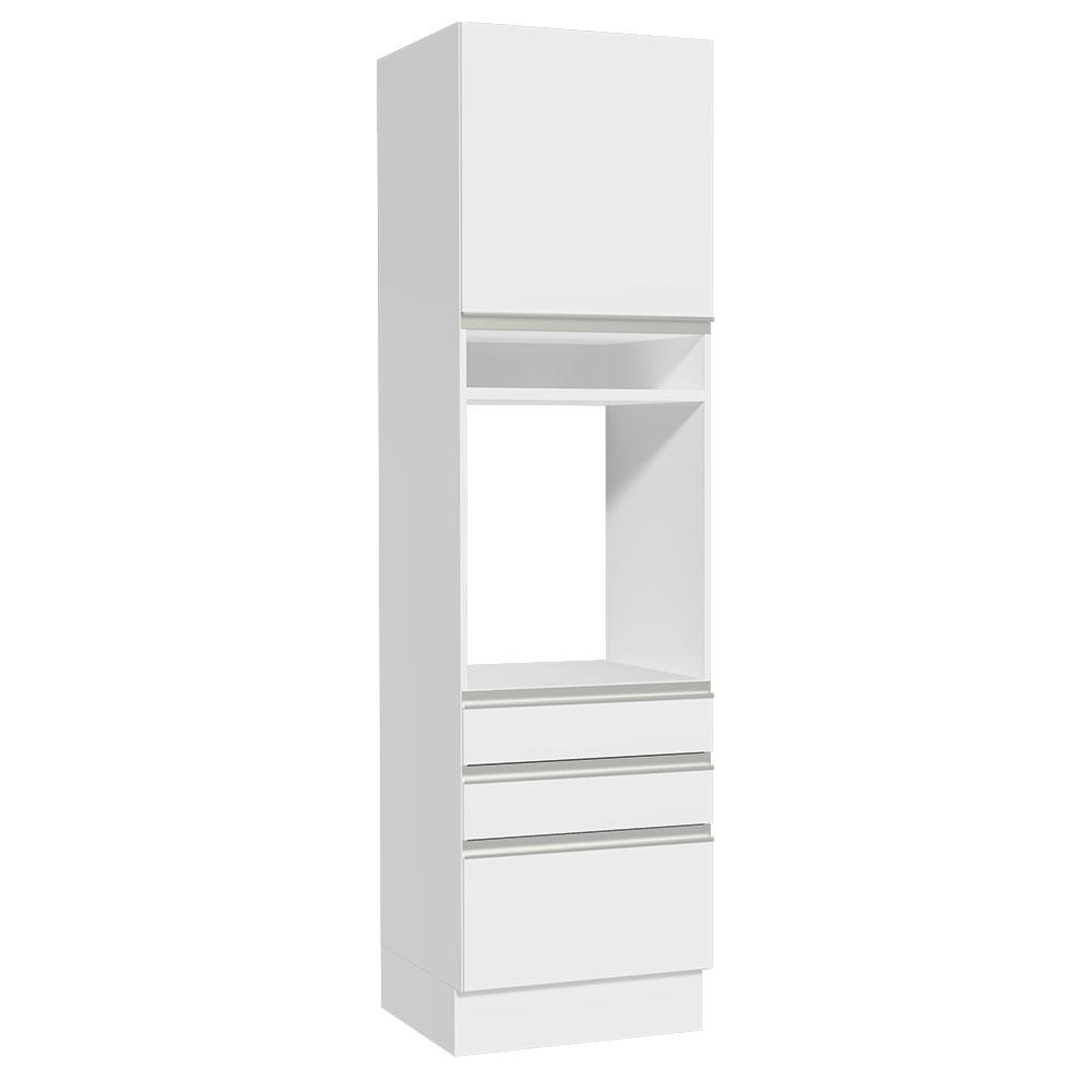 Foto 2 pulgar | Alacena Gabinete Madesa Glamy 60 cm 1 Puerta 3 Cajones - Blanco