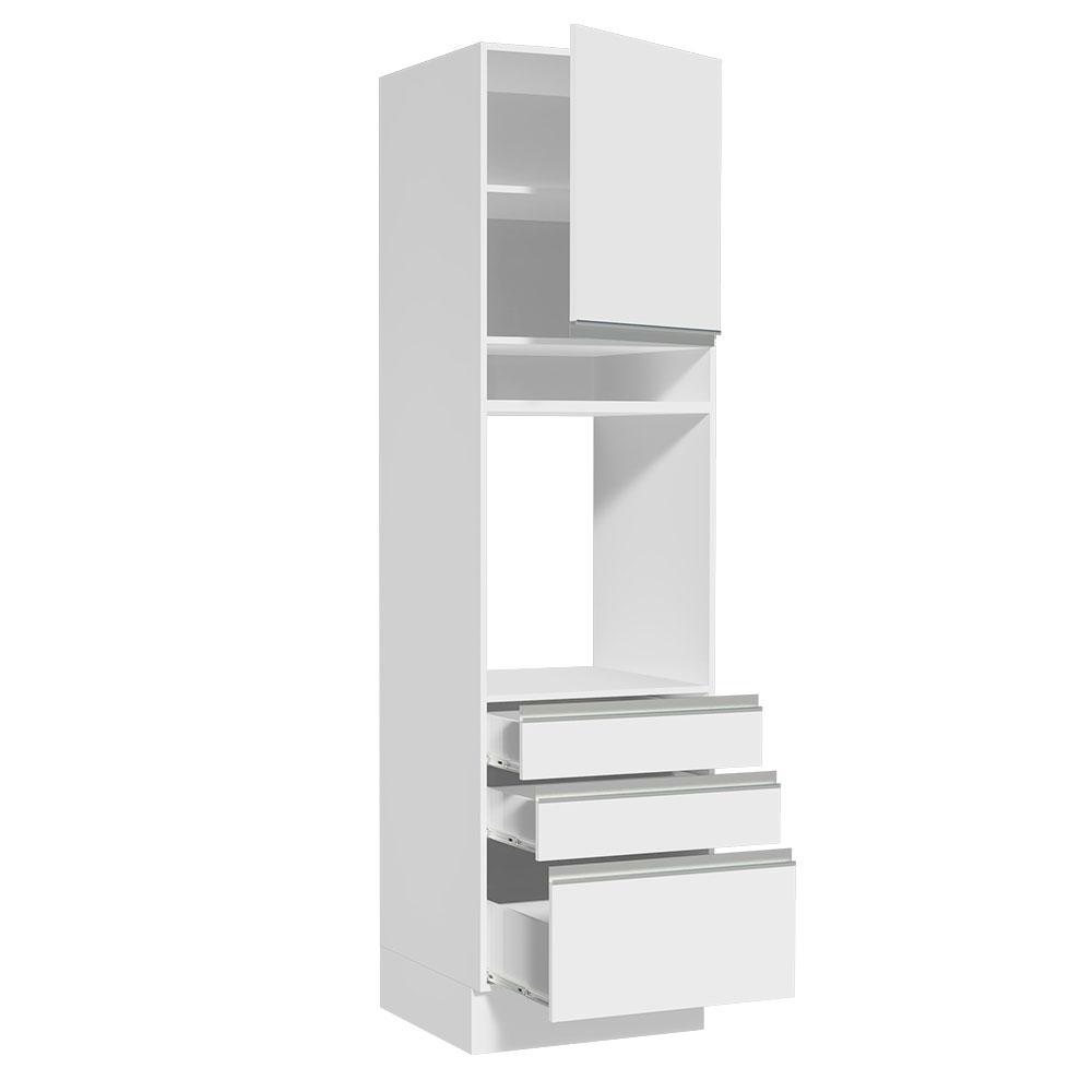 Foto 3 pulgar | Alacena Gabinete Madesa Glamy 60 cm 1 Puerta 3 Cajones - Blanco