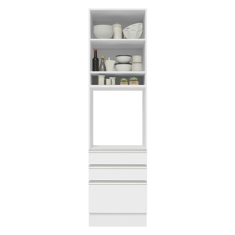 Foto 7 pulgar | Alacena Gabinete Madesa Glamy 60 cm 1 Puerta 3 Cajones - Blanco