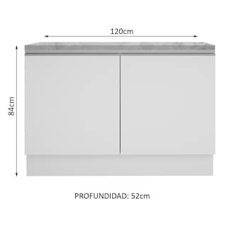 Foto 3 | Fregadero Mostrador Madesa Glamy 120 Cm 2 Puertas con Encimera color Blanco