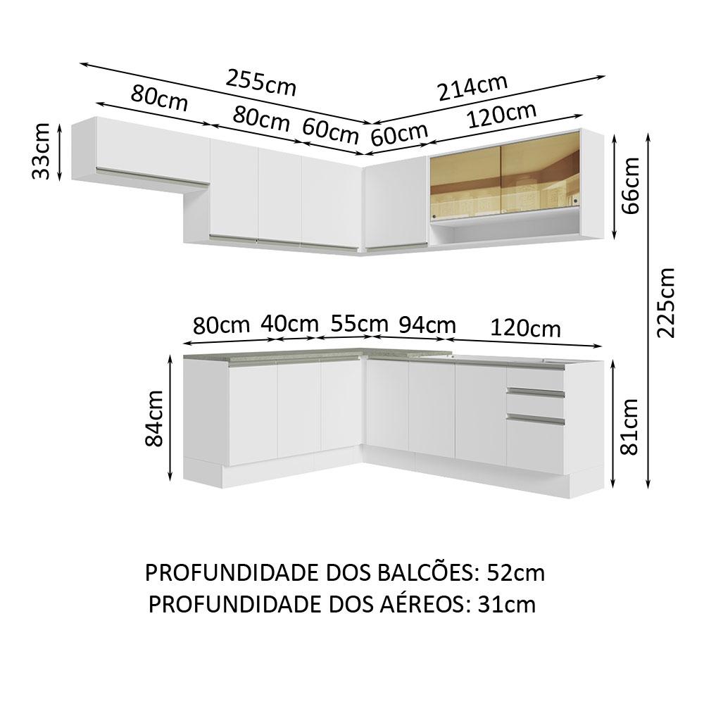 Foto 4 pulgar | Cocina Integral Esquinera Completa Madesa Glamy 01 Blanco 469 cm