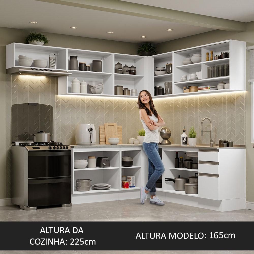 Foto 5 | Cocina Integral Esquinera Completa Madesa Glamy 01 Blanco 469 cm