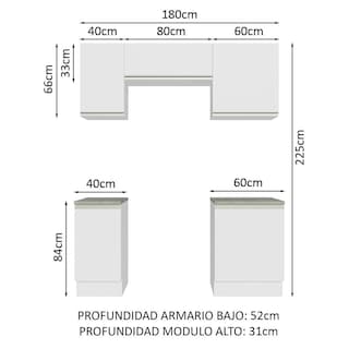 Foto 3 | Armario de Cocina Madesa GRGL18001209 color Blanco 5 Piezas