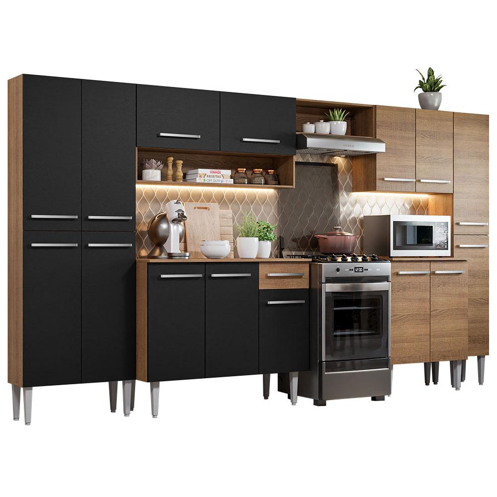 Armario Cocina Completo 325 cm Emilly Joy Madesa 01 color Negro