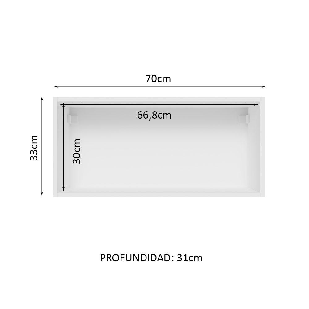 Foto 3 | Armario de Cocina Madesa Glamy 70 cm 1 Puerta Abatible color Blanco