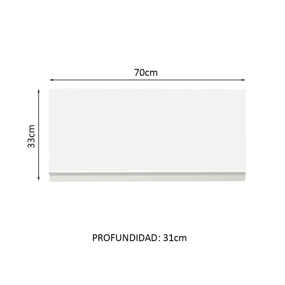 Foto 7 | Armario de Cocina Madesa Glamy 70 cm 1 Puerta Abatible color Blanco