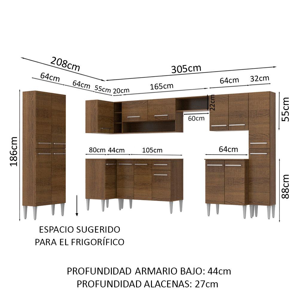 Foto 4 pulgar | Cocina Integral Madesa GCEM5130015Z Marrón 8 Piezas