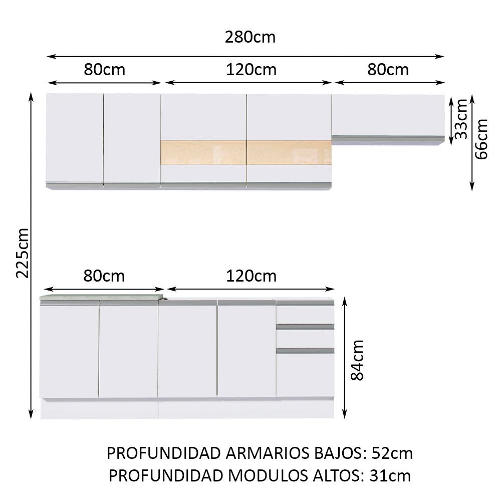 Foto 4 pulgar | Cocina Integral Madesa color Blanco 5 Piezas