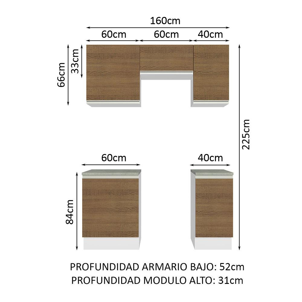 Foto 3 | Cocina Integral Compacta  160 cm Glamy Madesa