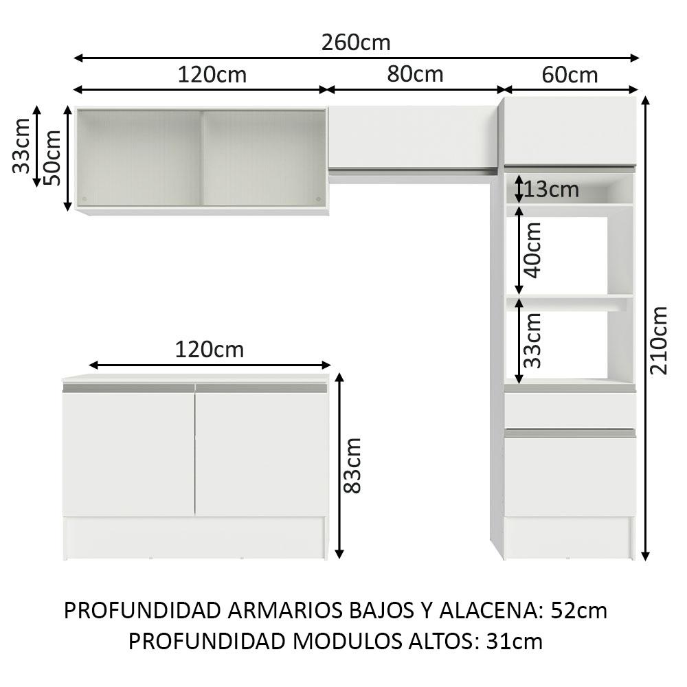 Foto 4 pulgar | Armario de Cocina Madesa Blanco
