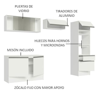 Foto 4 | Armario de Cocina Madesa Blanco