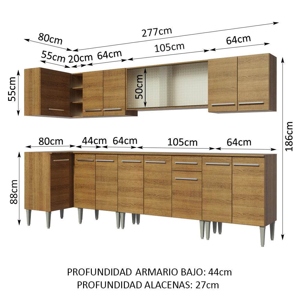 Foto 3 | Cocina Integral Madesa GCEM3570025Z Marrón 8 Piezas