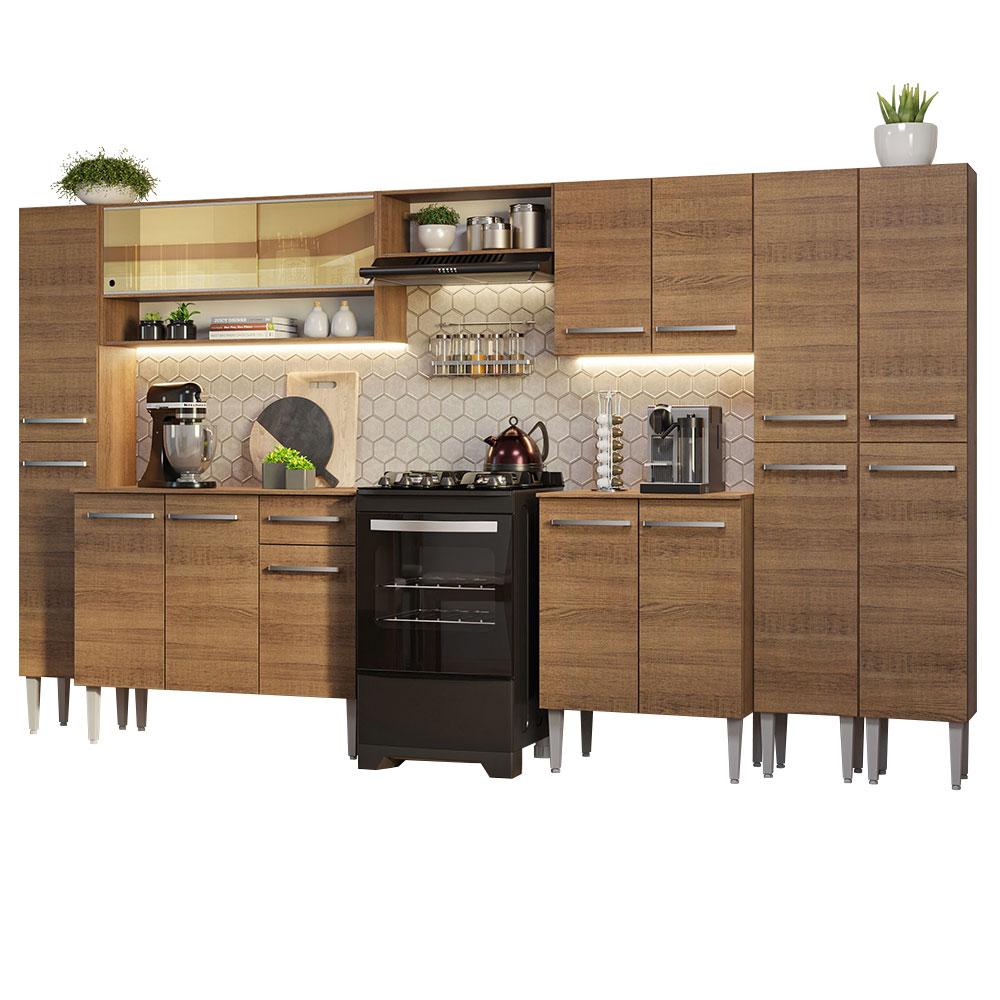 Cocina Integral Completa Emilly Madesa 325 cm 05 - Marrón