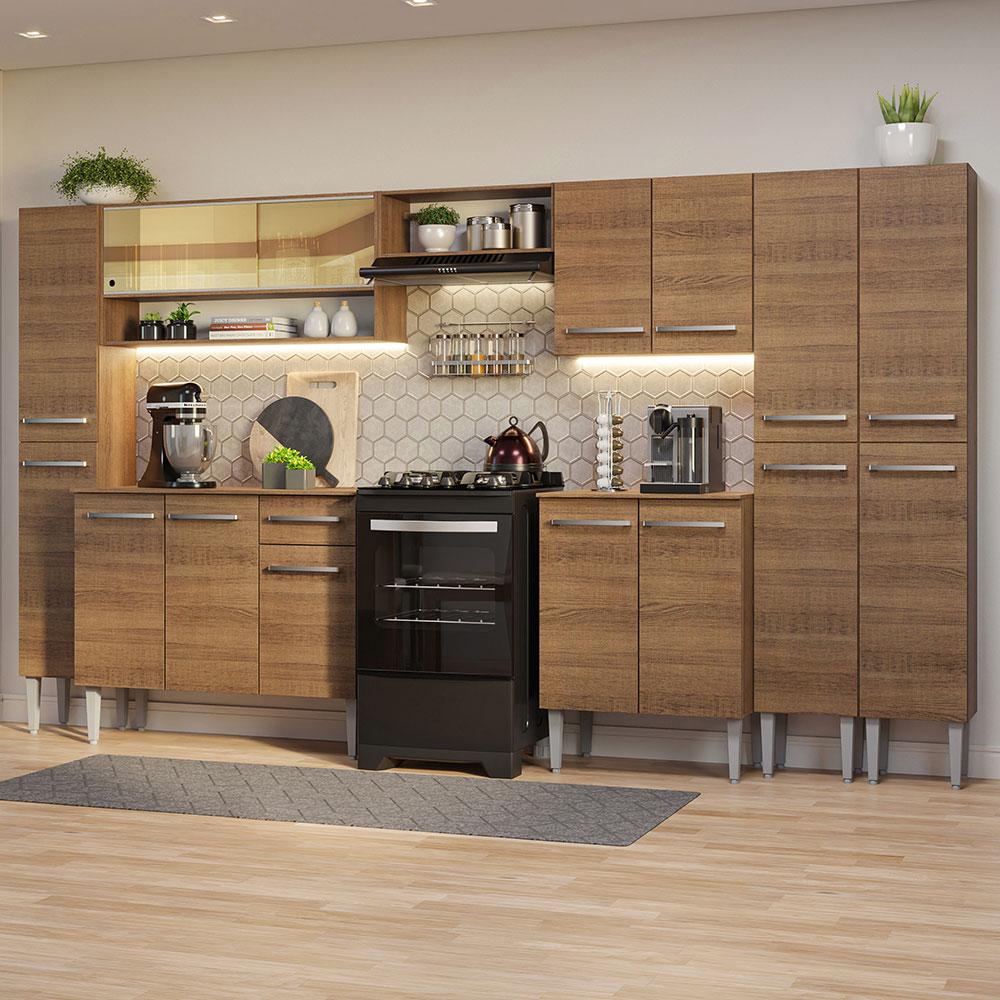 Foto 3 pulgar | Cocina Integral Completa Emilly Madesa 325 cm 05 - Marrón