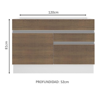 Foto 3 | Mueble para Fregadero Madesa G241239BGL Marrón