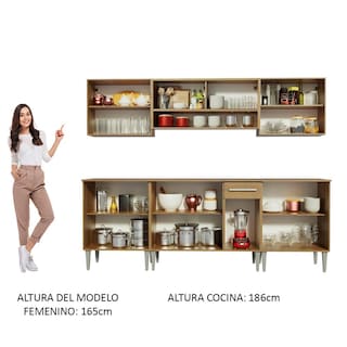 Foto 4 | Armario Cocina Completo 233cm Emilly Smile Madesa 04 color Marrón