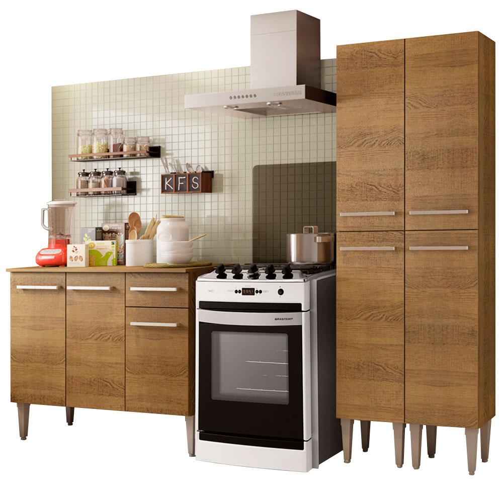 Foto 1 | Mueble Cocina Compacta Madesa GREM1690025Z color Marrón 3 Piezas