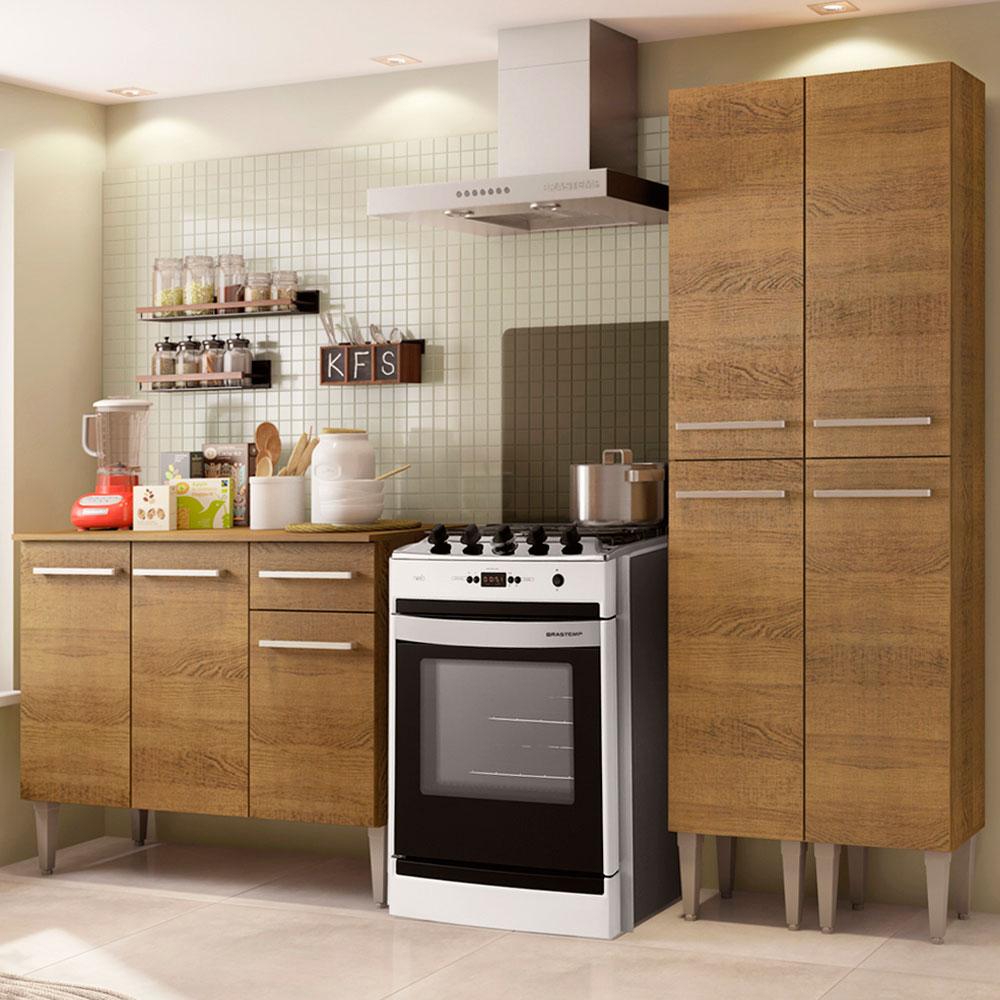 Foto 2 | Mueble Cocina Compacta Madesa GREM1690025Z color Marrón 3 Piezas