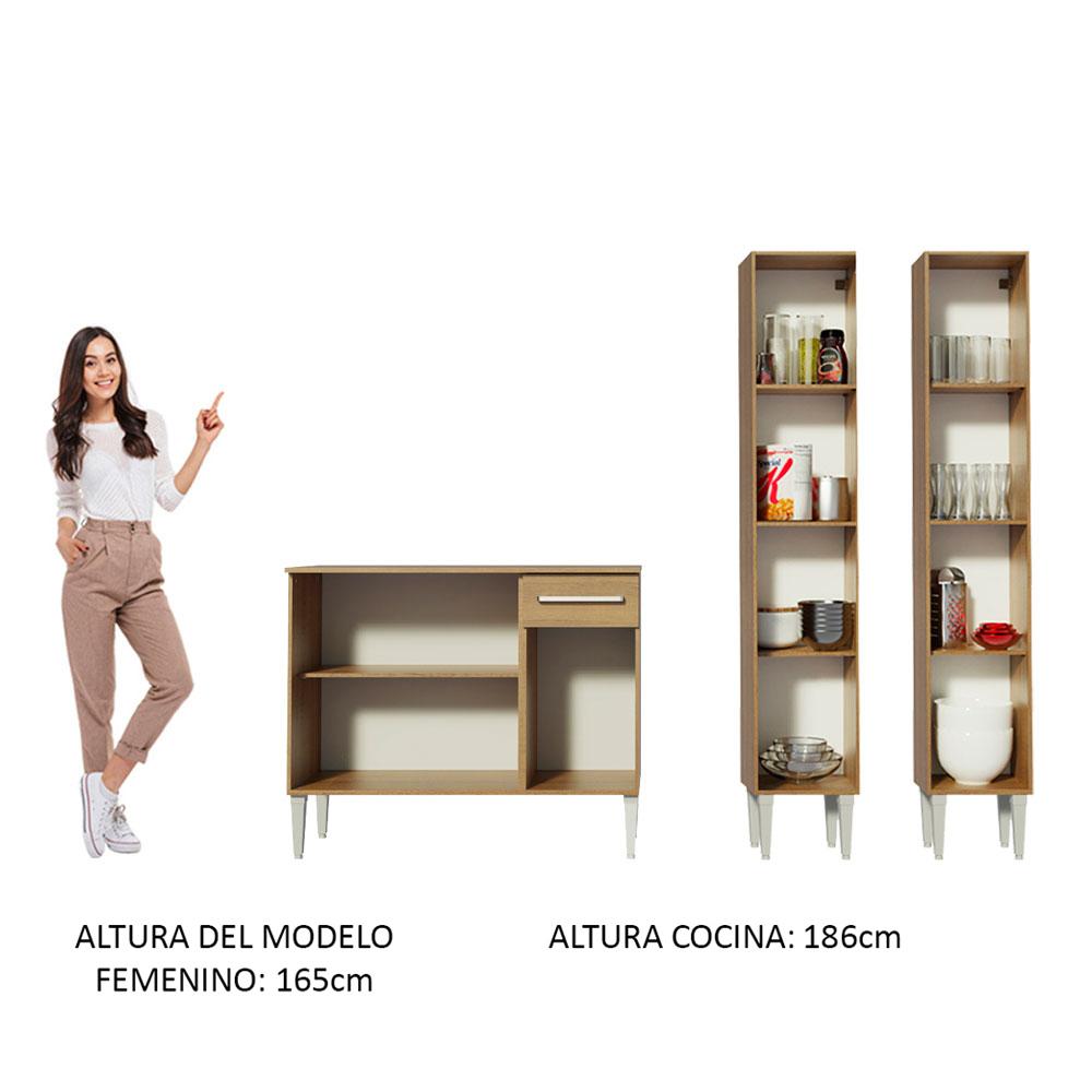 Foto 5 | Mueble Cocina Compacta Madesa GREM1690025Z color Marrón 3 Piezas