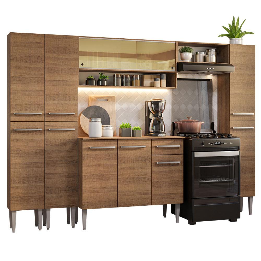 Armario de Cocina Completo 261 cm Emilly Madesa 04 color Marrón