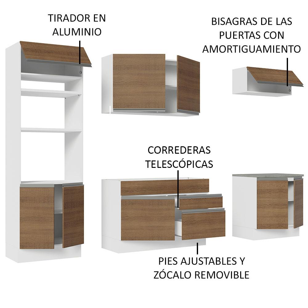 Foto 5 pulgar | Cocina Integral Completa Madesa Glamy Blanco/Marrón