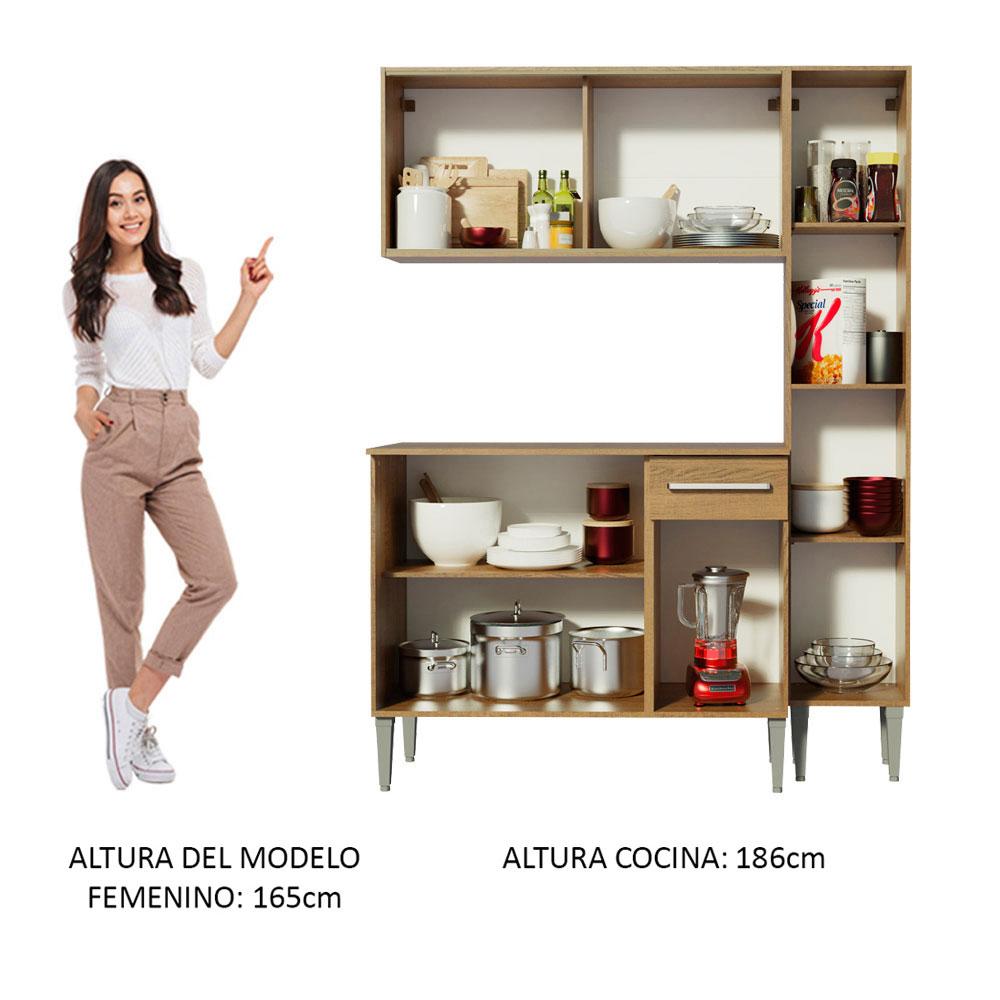 Foto 9 pulgar | Armario de Cocina Compacto 137 cm Emilly Art Madesa 04 color Marrón